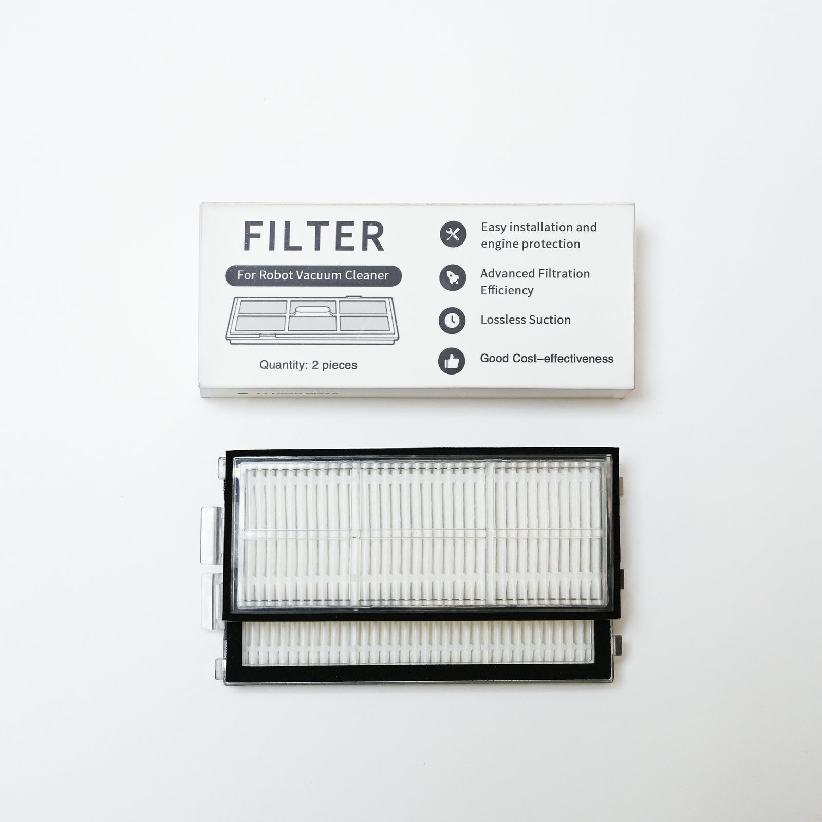 Washable Dust Bin Filter White (2pcs/Box) for Roborock Qrevo MaxV, Q RevoS,Qrevo Edge, Qrevo Curv